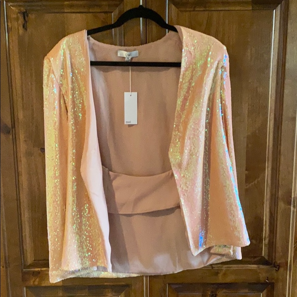 Peach Sequin Cape